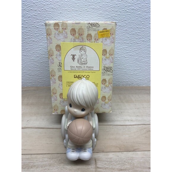 Vtg 1996 Enesco Precious Moments Give Ability A Chance Porcelain Figurine - Picture 9 of 12